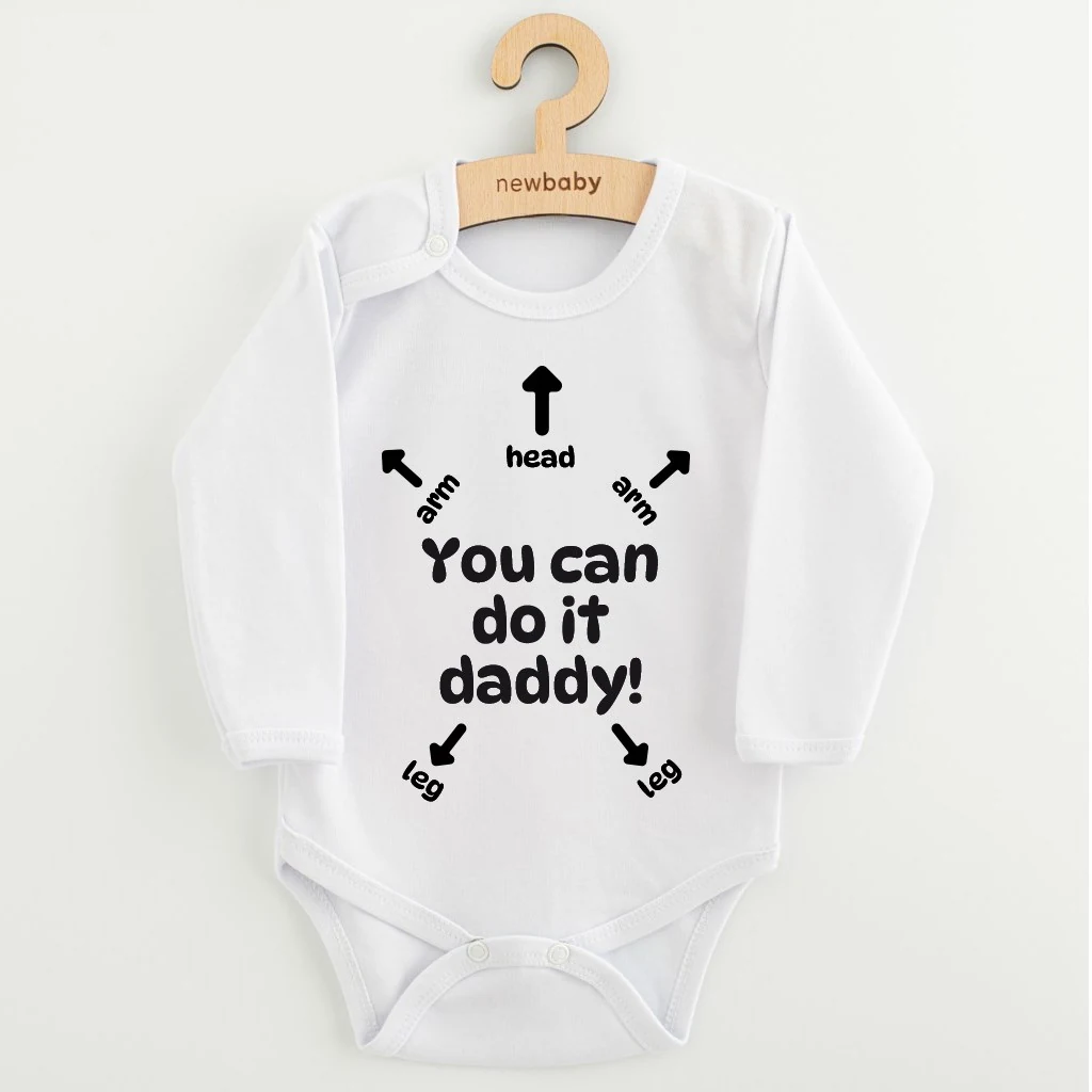 Dětské body s potiskem New Baby You can do it daddy!, vel. 62 (3-6m)