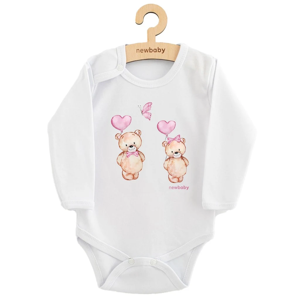 Dětské body s potiskem New Baby Love Bears, vel. 56 (0-3m)