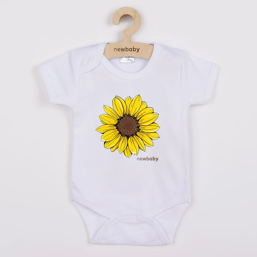 Dětské body s potiskem New Baby Slunečnice - krátký rukáv, vel. 56 (0-3m)