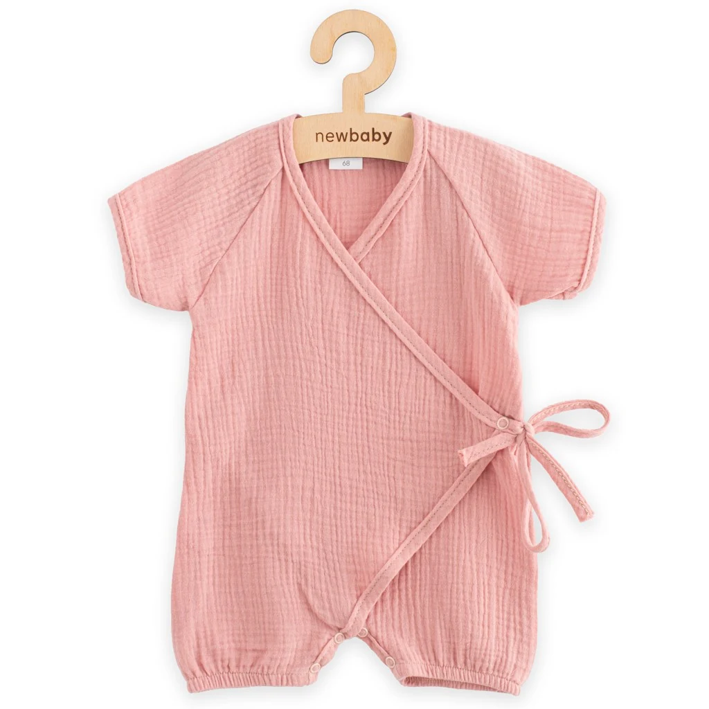Kojenecký letní mušelínový overal New Baby pink, vel. 56 (0-3m)