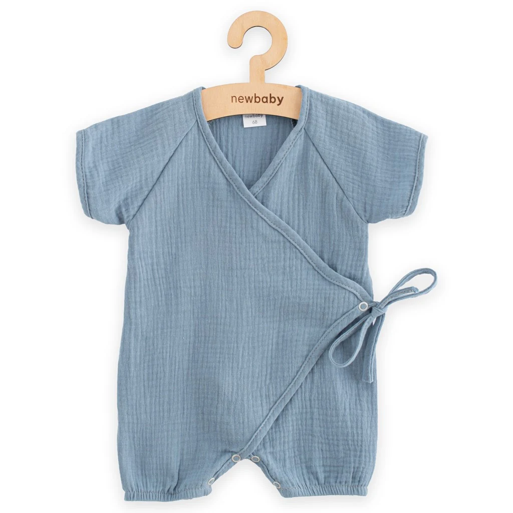 Kojenecký letní mušelínový overal New Baby blue, vel. 56 (0-3m)