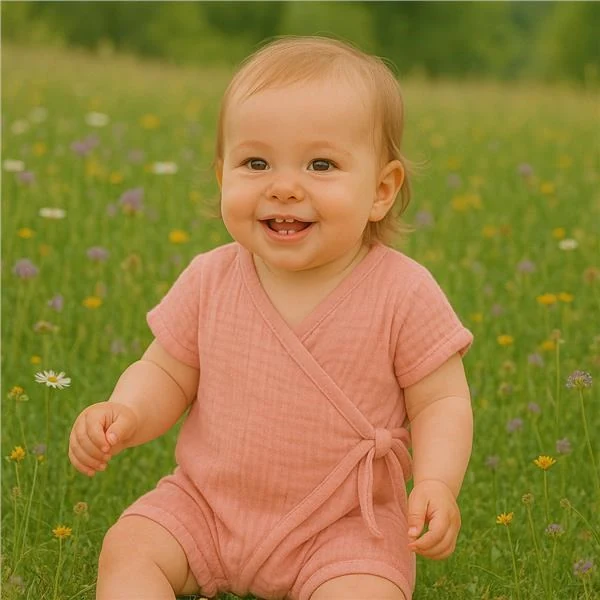 Kojenecký letní mušelínový overal New Baby pink, vel. 74 (6-9m)