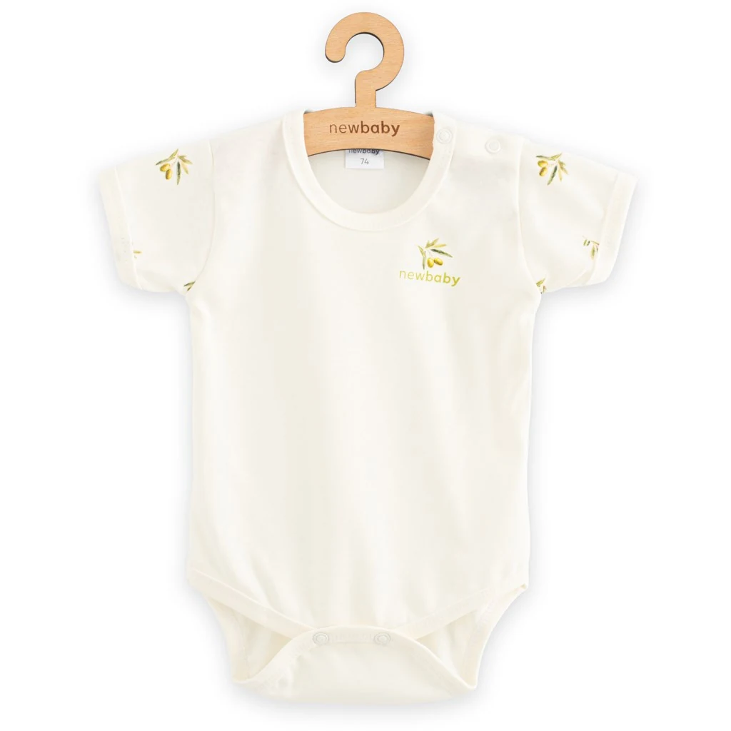 Kojenecké body s krátkým rukávem z organické bavlny New Baby Olivy, vel. 74 (6-9m)