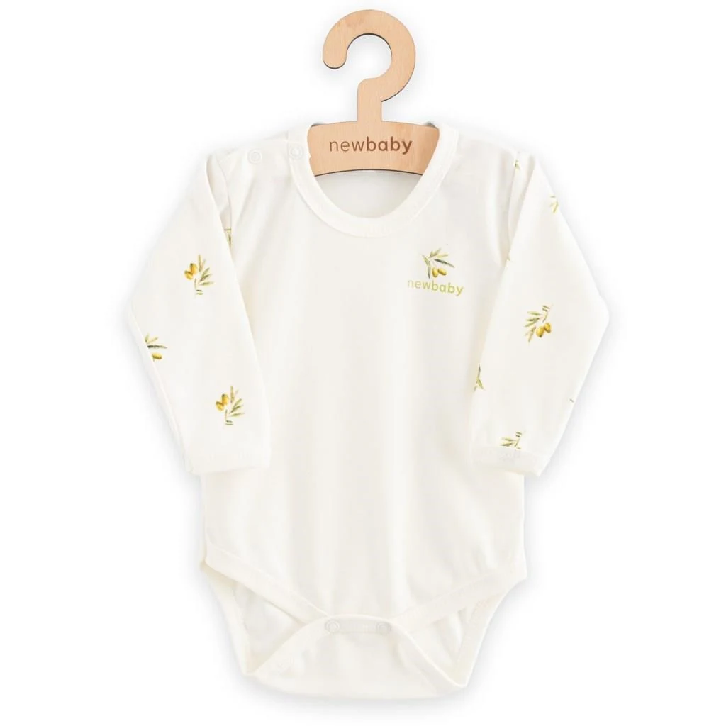 Kojenecké body s dlouhým rukávem z organické bavlny New Baby Olivy, vel. 80 (9-12m)