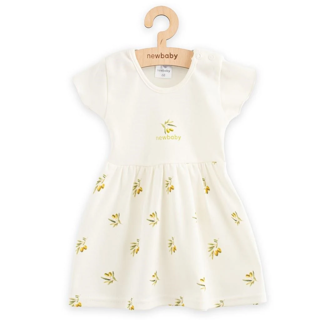 Kojenecké šaty z organické bavlny s krátkým rukávem New Baby Olivy, vel. 68 (4-6m)