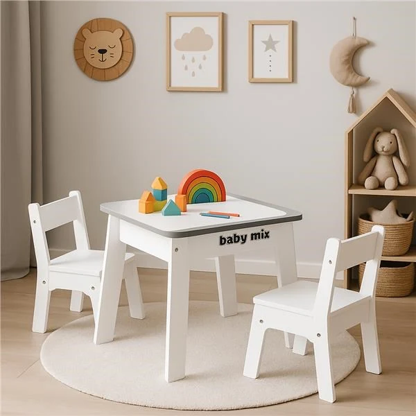 Dětský stůl a židle Baby Mix Leaf Grey
