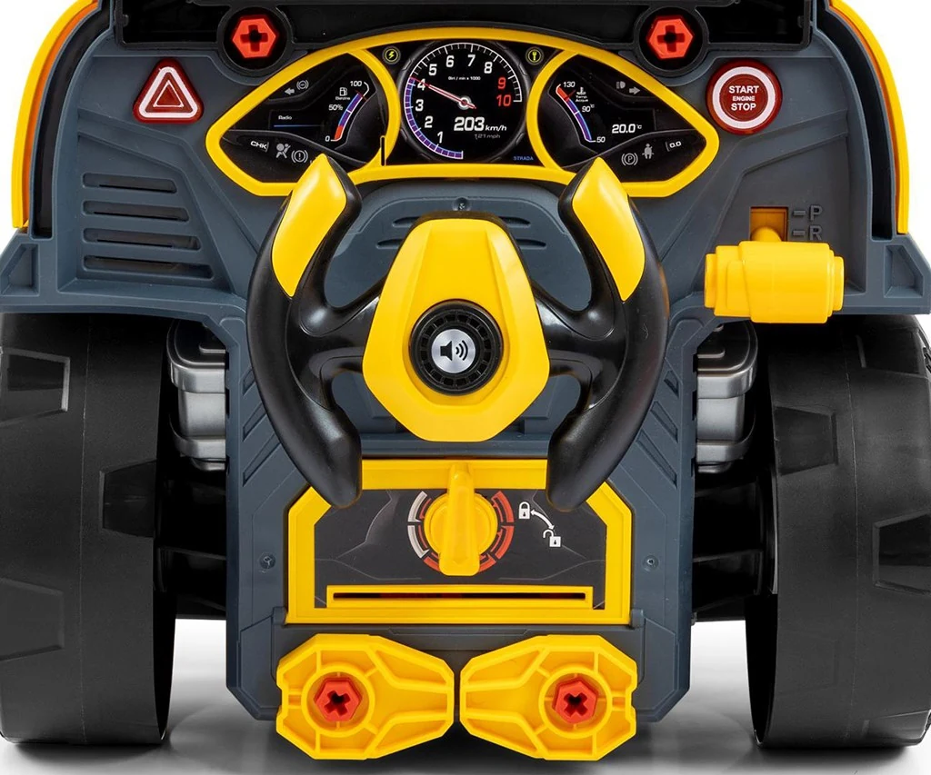 Realistický model přední části auta s otevírací kapotou Milly Mally N-GINE yellow