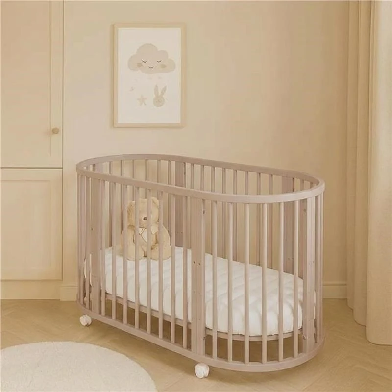 Dětská rostoucí postýlka 3v1 oválná + matrace New Baby kašmírová
