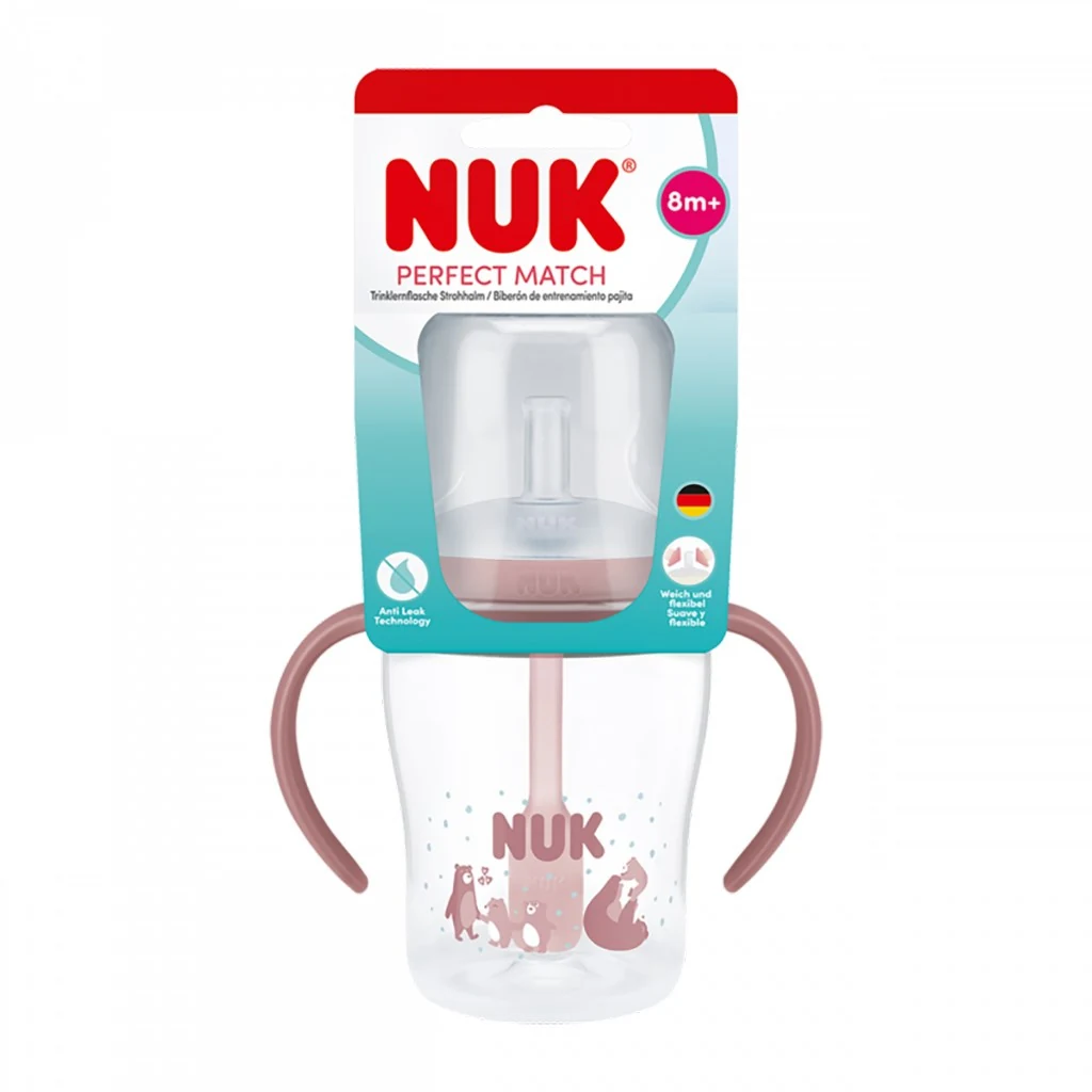 Kojenecká láhev NUK Perfect Match na učení s brčkem BEAR 150 ml