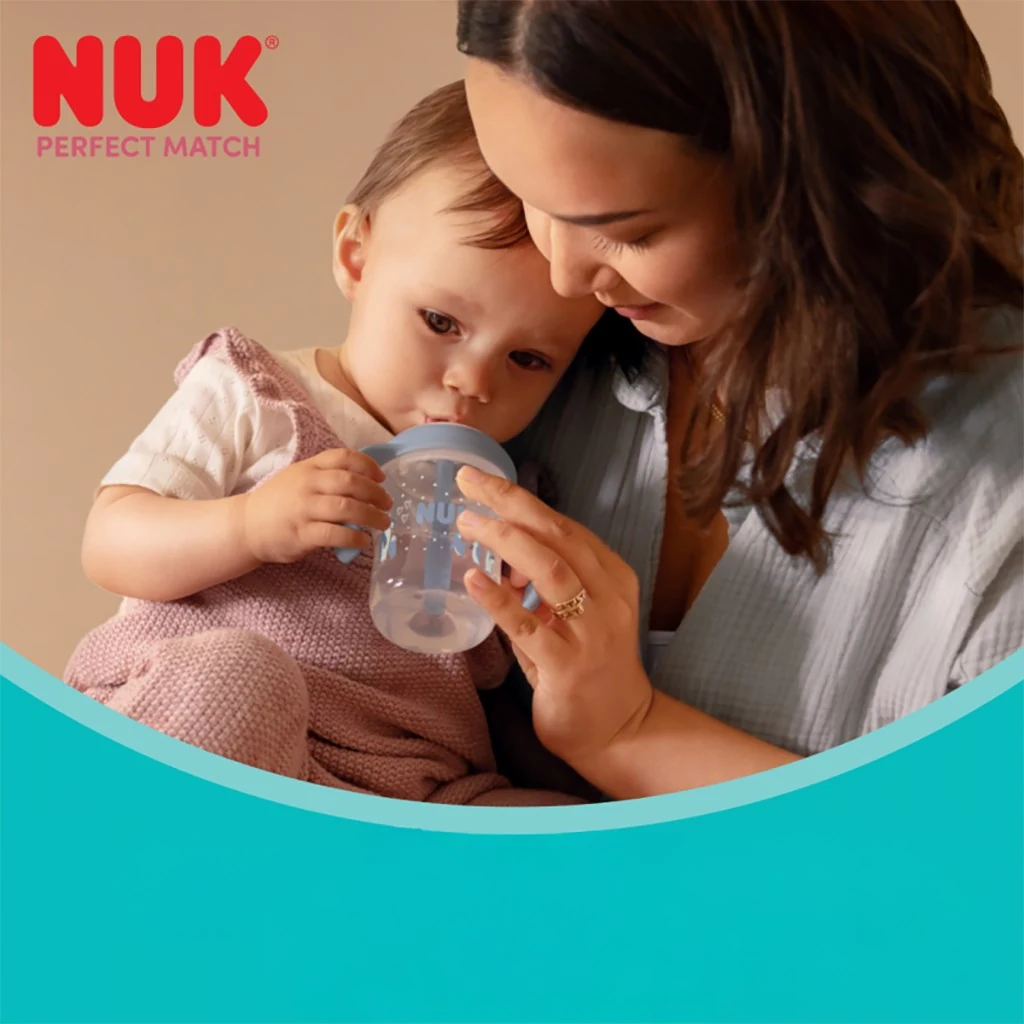 Kojenecká láhev NUK Perfect Match na učení s brčkem BEAR 150 ml