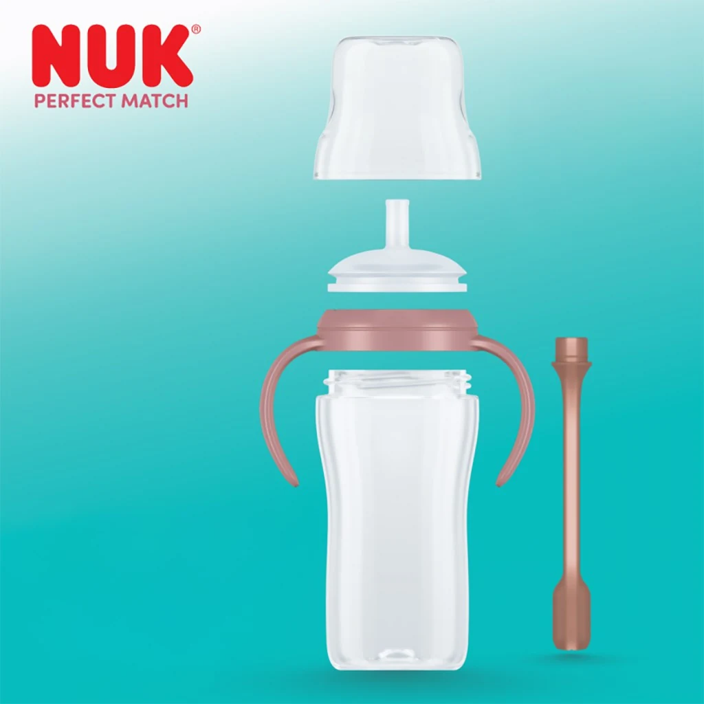 Kojenecká láhev NUK Perfect Match na učení s brčkem BEAR 260 ml