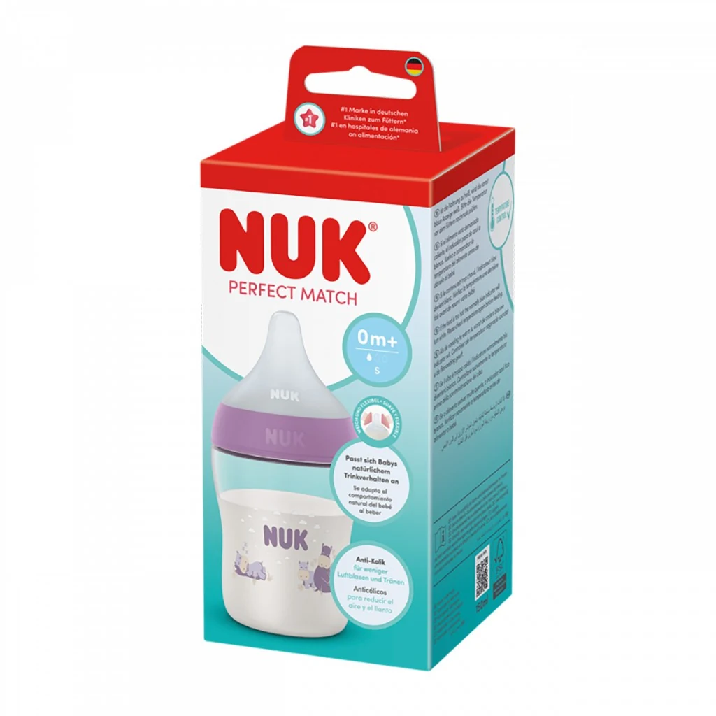 Kojenecká láhev NUK Perfect Match Temperature Control 150 ml Hippo