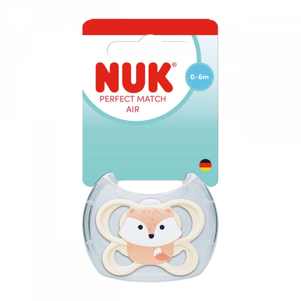 Dudlík NUK Perfect Match Air FOX 0-6m 1ks box, vel. 0-6 m