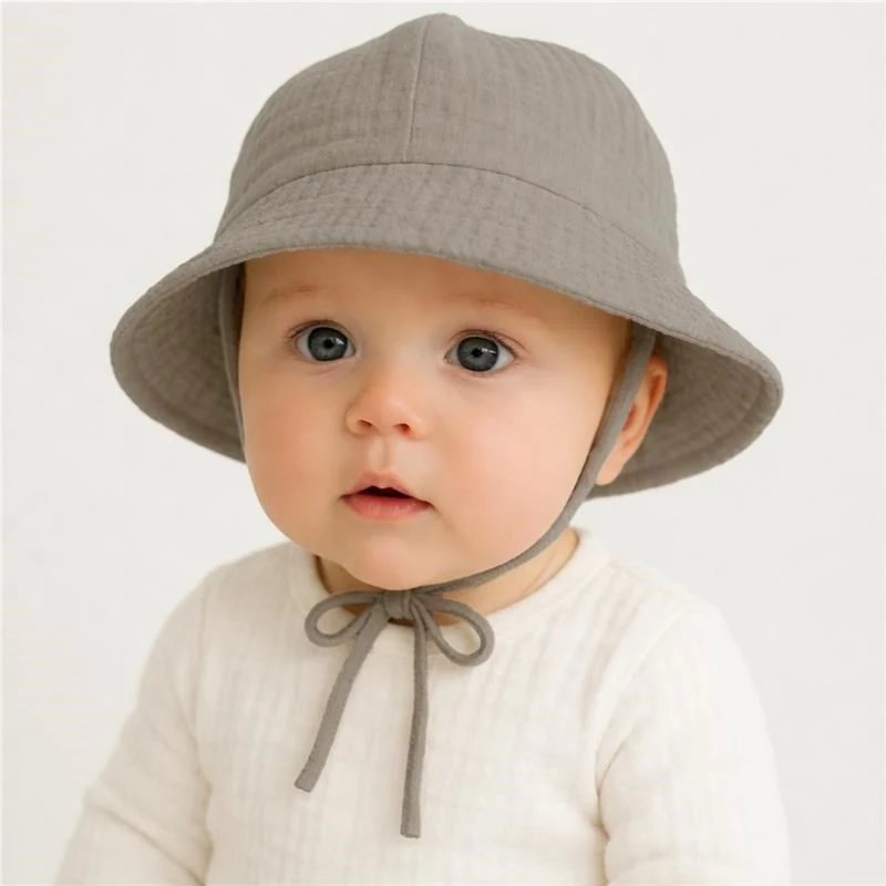 Kojenecký mušelínový klobouček New Baby linen, vel. 68 (4-6m)