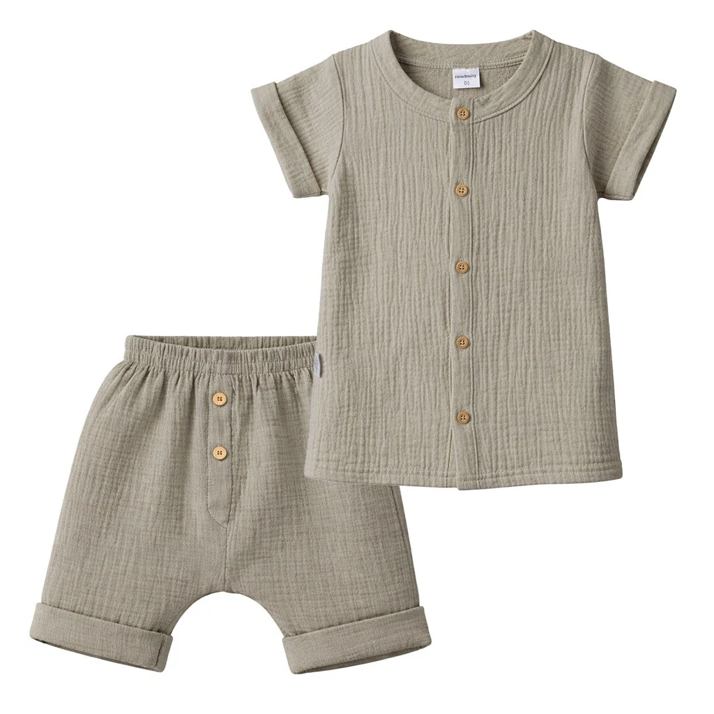 Kojenecká mušelínová košile s kraťasy New Baby linen, vel. 56 (0-3m)