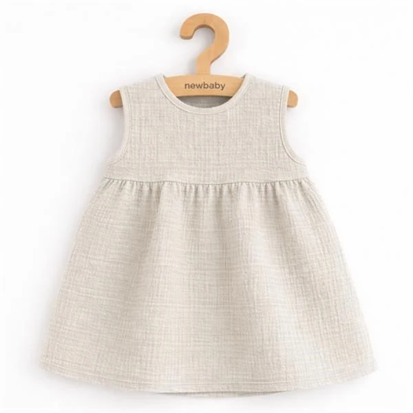 Kojenecké mušelínové šaty New Baby Ella linen, vel. 68 (4-6m)