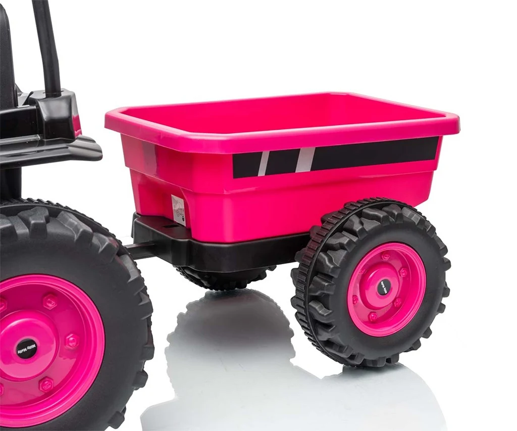 Elektrický traktor s vlečkou Milly Mally Farmer růžový
