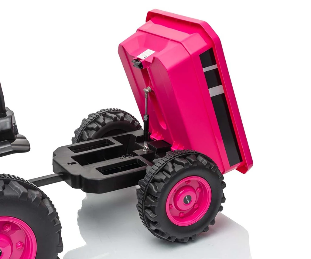 Elektrický traktor s vlečkou Milly Mally Farmer růžový