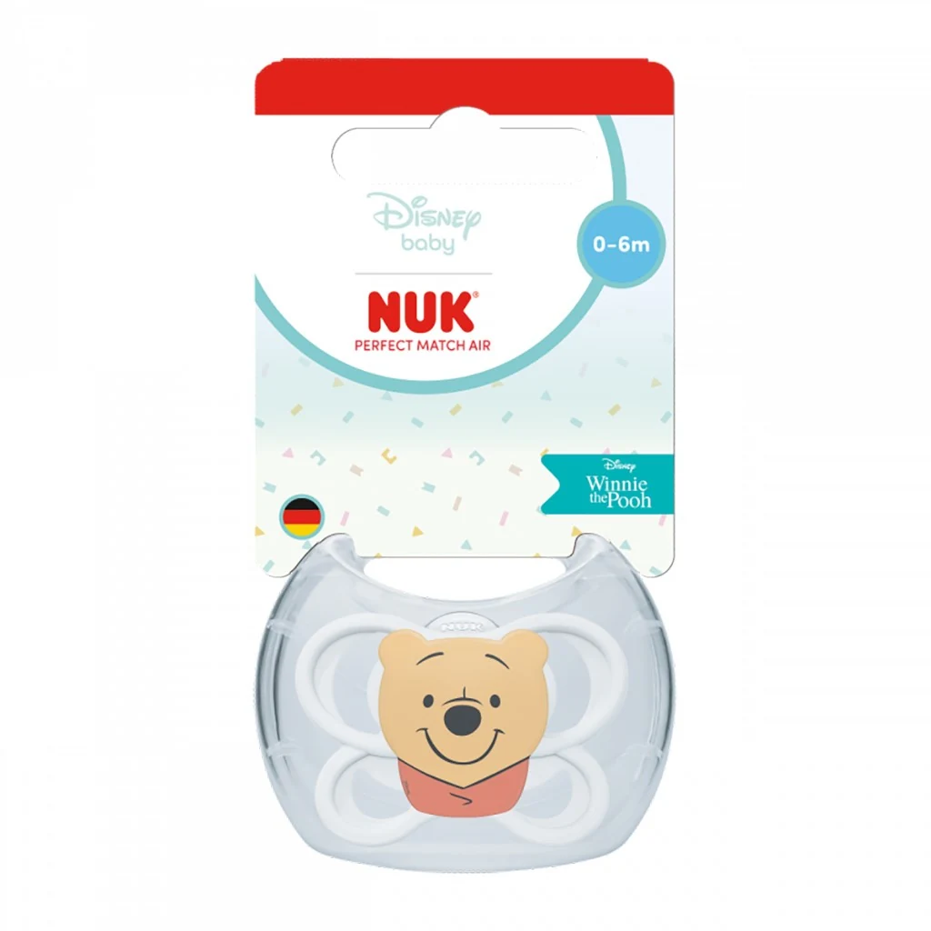 Dudlík NUK Perfect Match Air Disney Medvídek Pú 0-6 měsíců white, vel. 0-6 m
