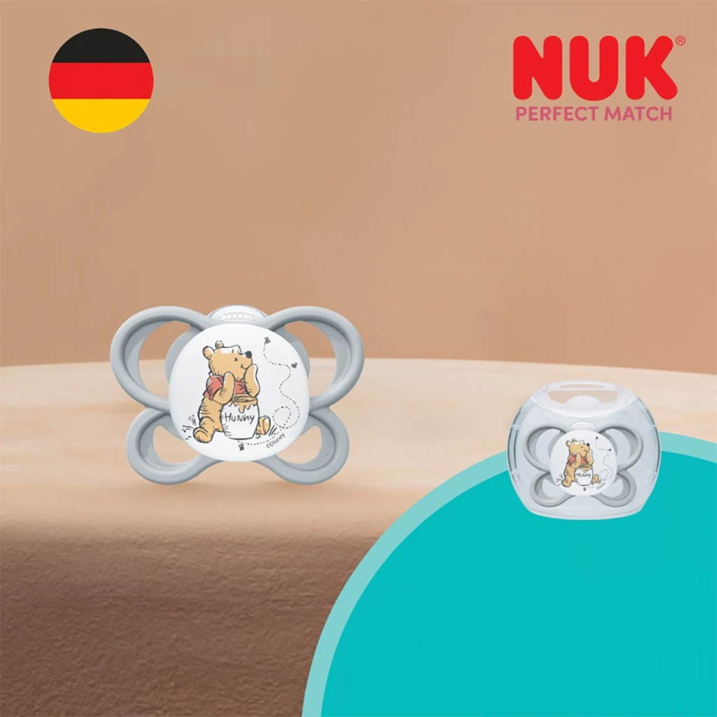 Dudlík NUK Perfect Match Air Disney Medvídek Pú 0-6 měsíců white, vel. 0-6 m