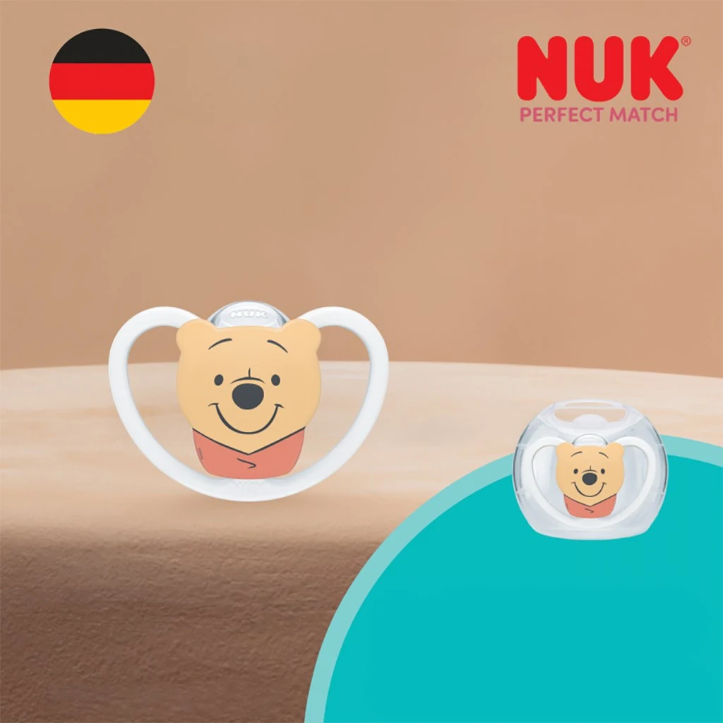 Dudlík NUK Perfect Match Air Disney Medvídek Pú 6-18 měsíců white, vel. 6-18 m
