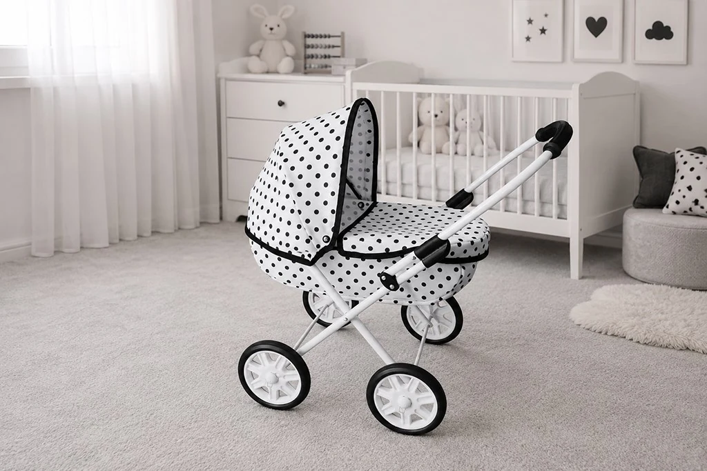 Dětský kočárek pro panenky New Baby Anička dots