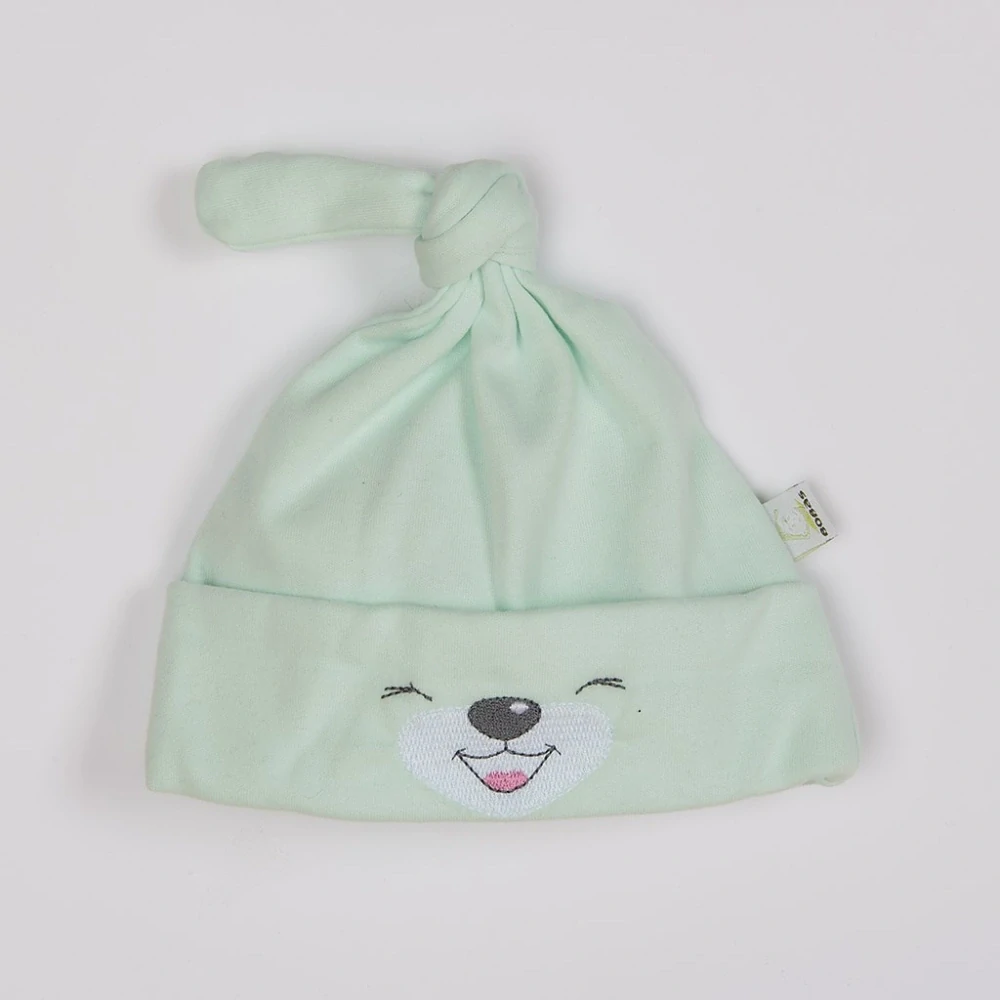 Bavlněná kojenecká čepička Bobas Fashion Lucky zelená, vel. 68 (4-6m)