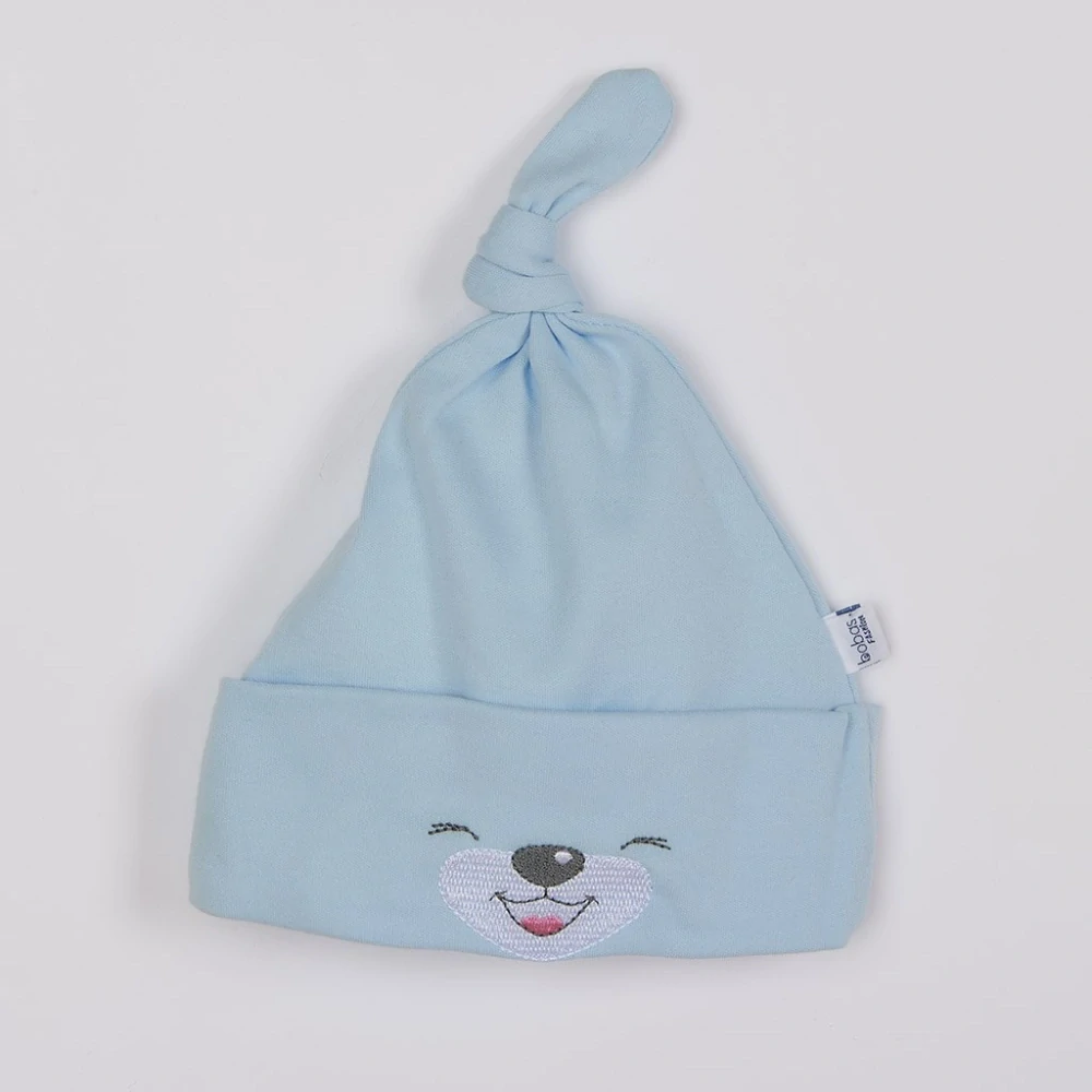 Bavlněná kojenecká čepička Bobas Fashion Lucky modrá, vel. 68 (4-6m)