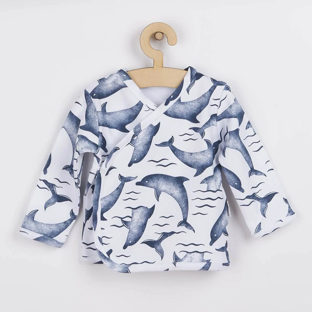 Kojenecká bavlněná košilka Nicol Dolphin velikost 62 (3-6m)