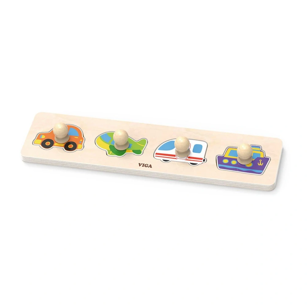 Dřevěné puzzle s úchyty pro nejmenší Viga Transport