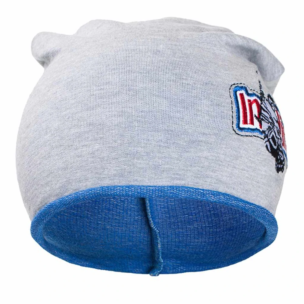Podzimní dětská čepička New Baby In-line šedo-modrá velikost 110 (4-5r)