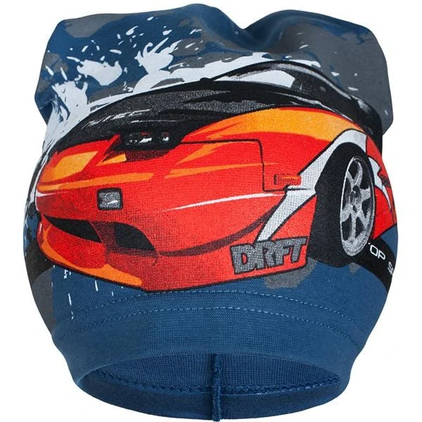 Jarní dětská čepička New Baby auto modrá, vel. 104 (3-4r)
