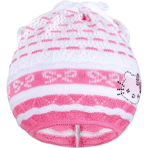 Pletená čepička-šátek New Baby kočička růžová velikost 104 (3-4r)