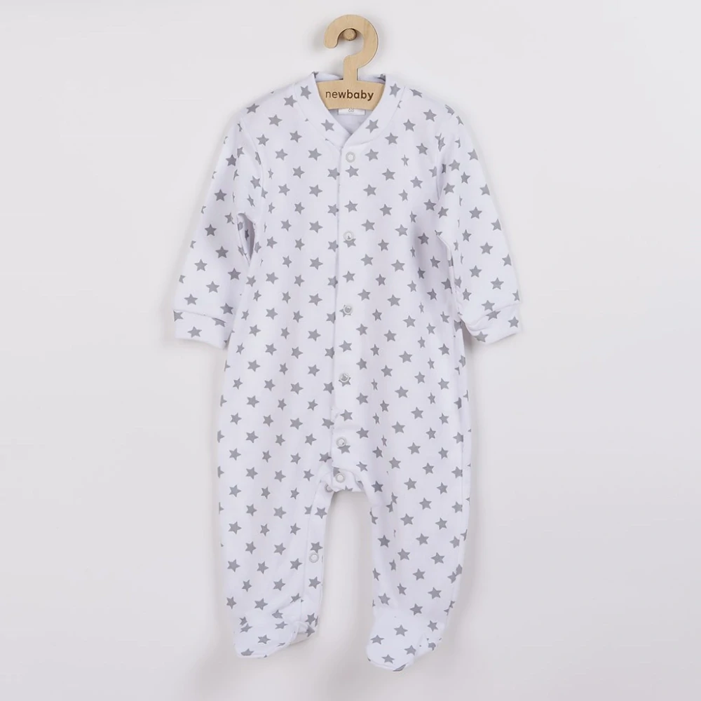Kojenecký overal New Baby Classic II šedý s hvězdičkami velikost 74 (6-9m)