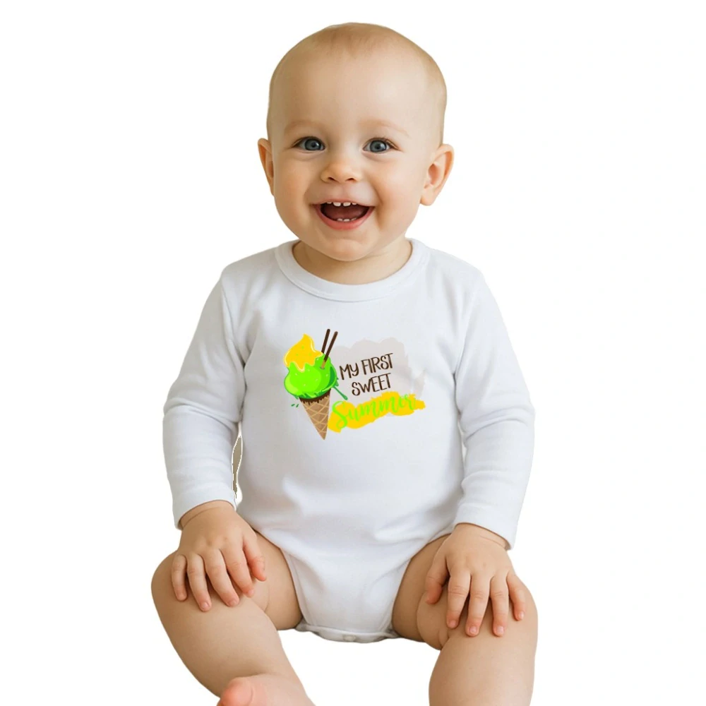 Body s potiskem New Baby MY FIRST SWEET Summer zelené velikost 56 (0-3m)