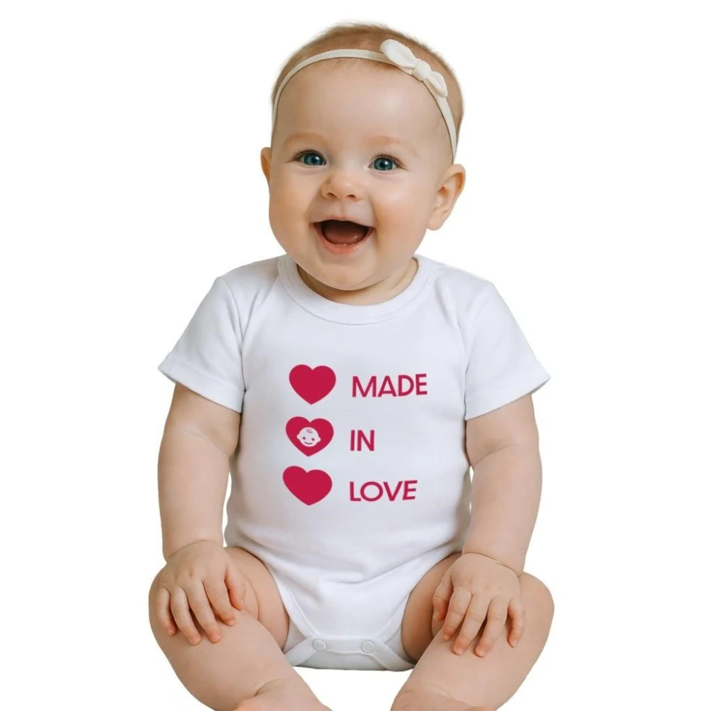 Body s potiskem New Baby MADE IN LOVE, vel. 86 (12-18m)