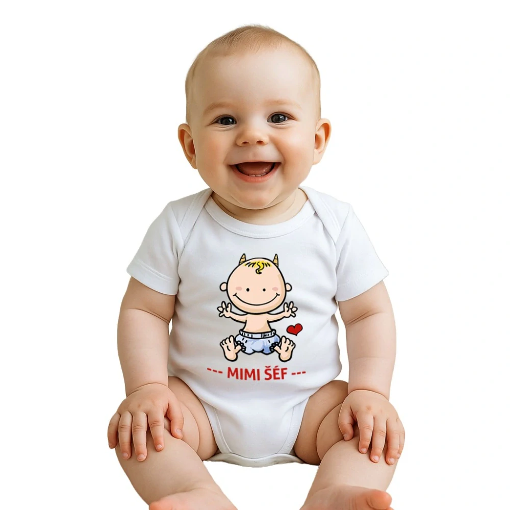 Body s potiskem New Baby MIMI ŠÉF velikost 50