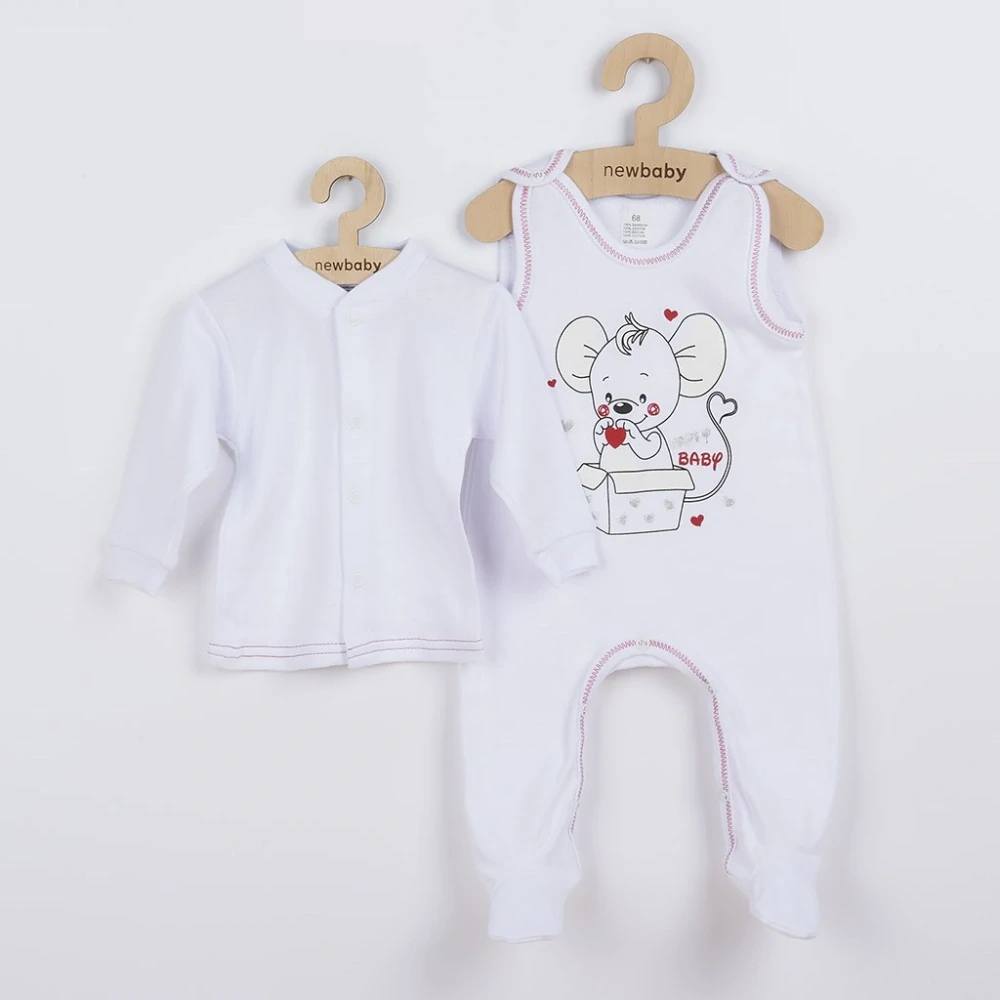 Kojenecká soupravička New Baby Mouse bílá velikost 80 (9-12m)