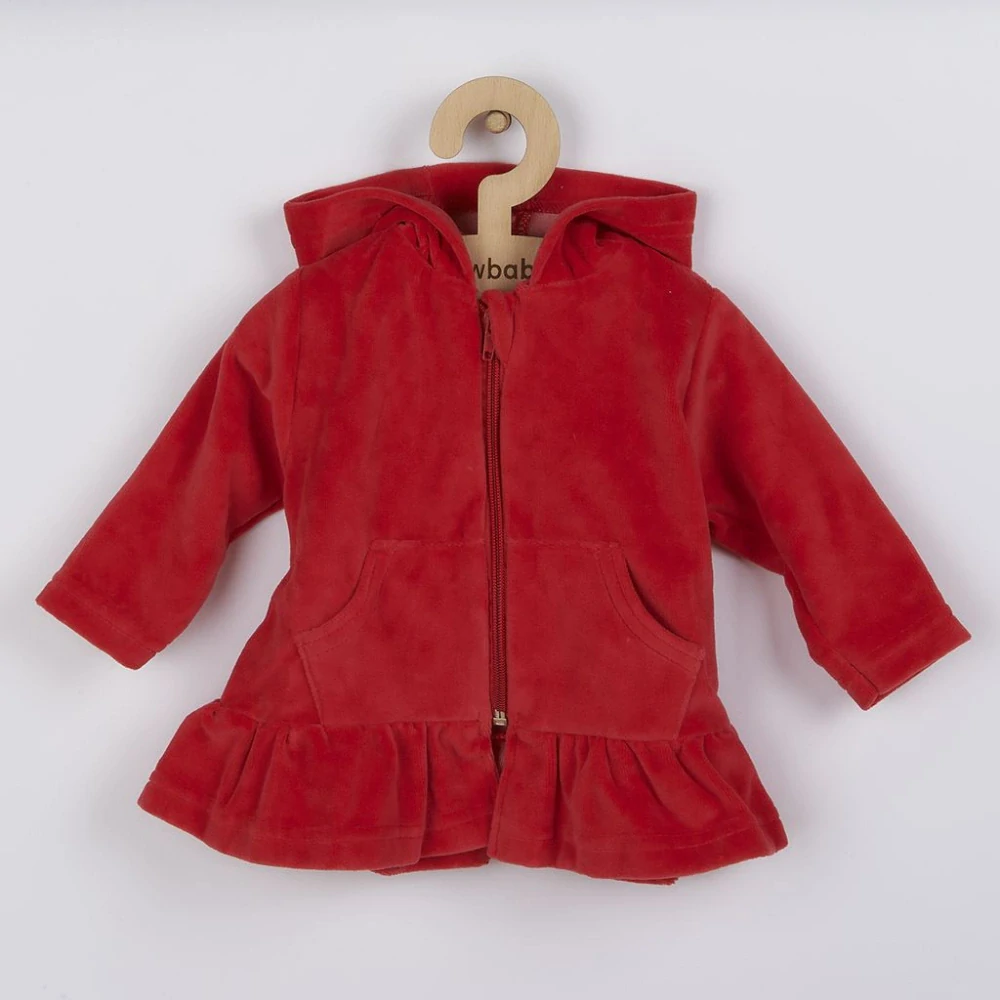 Semišková mikinka s kapucí New Baby Baby červená velikost 80 (9-12m)