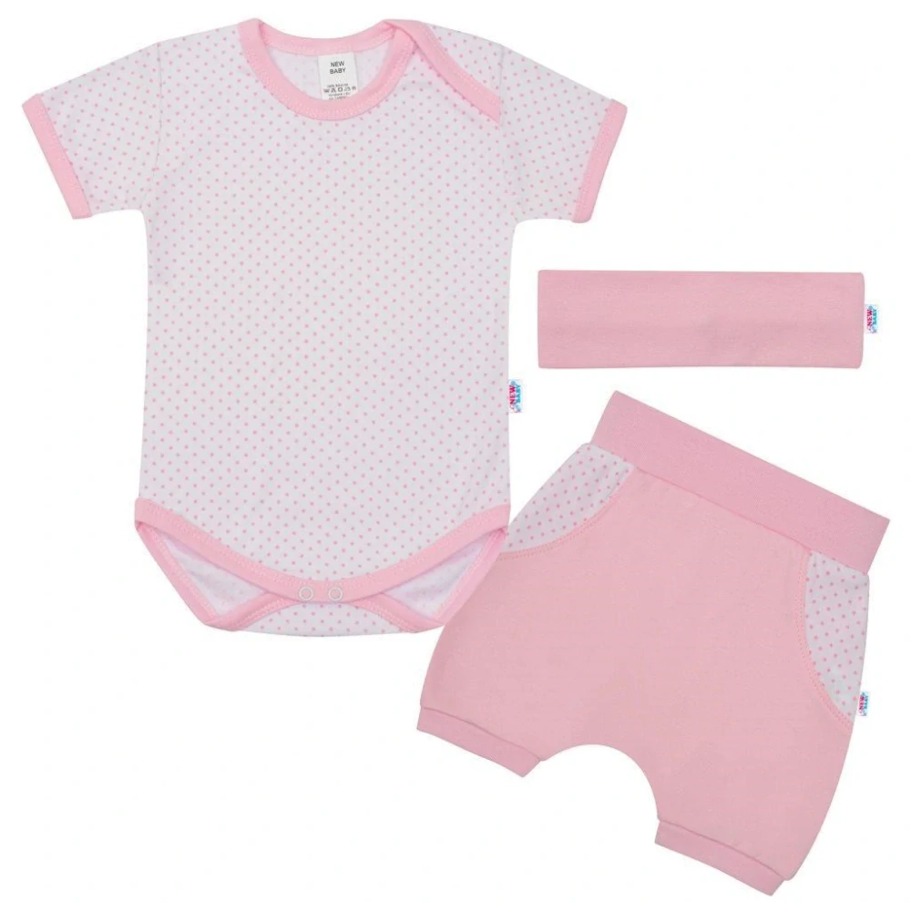 3-dílná letní bavlněná souprava New Baby Perfect Summer světle růžová velikost 92 (18-24m)