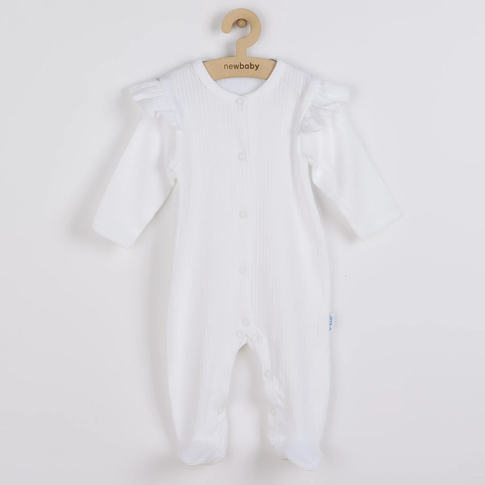 Kojenecký bavlněný overal New Baby Practical bílý holka, vel. 80 (9-12m)