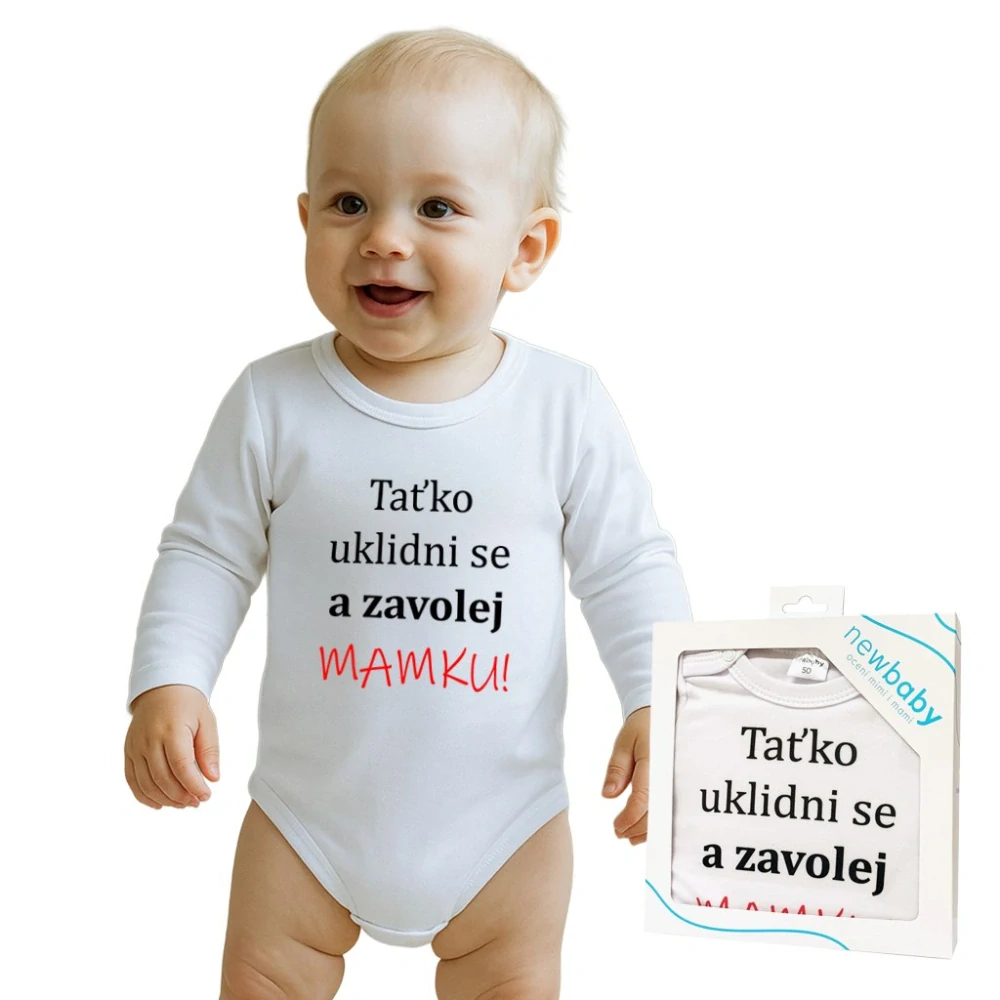 Body s potiskem New Baby a zavolej MAMKU! - dárkové balení velikost 86 (12-18m)