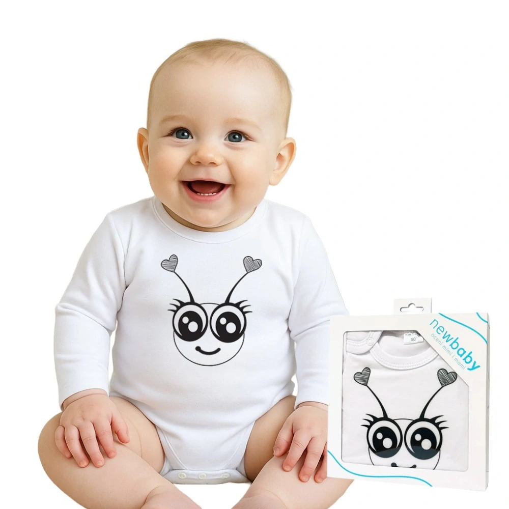 Kojenecké body s dlouhým rukávem New Baby Zvířátko Beruška - dárkové balení, vel. 80 (9-12m)