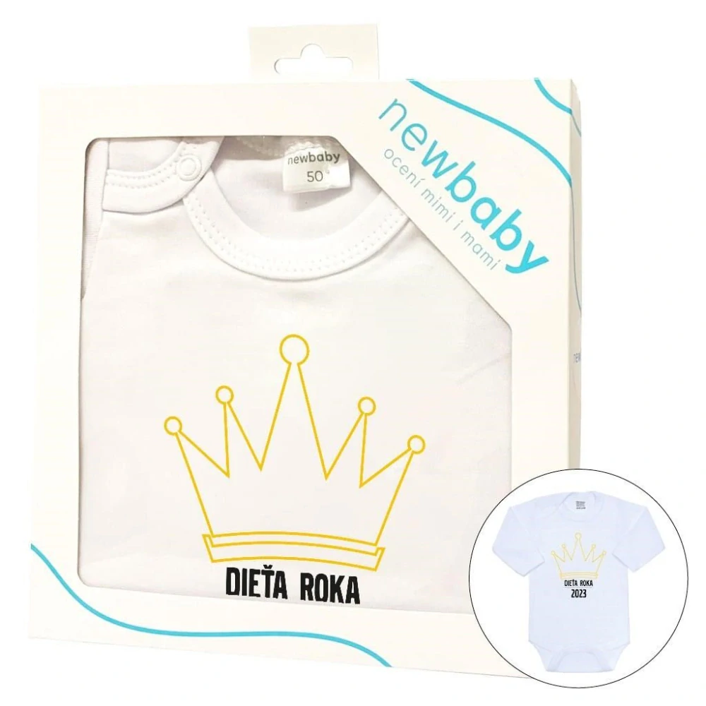 Body s potiskem New Baby Dieťa roka 2023 - darčekové balenie velikost 80 (9-12m)