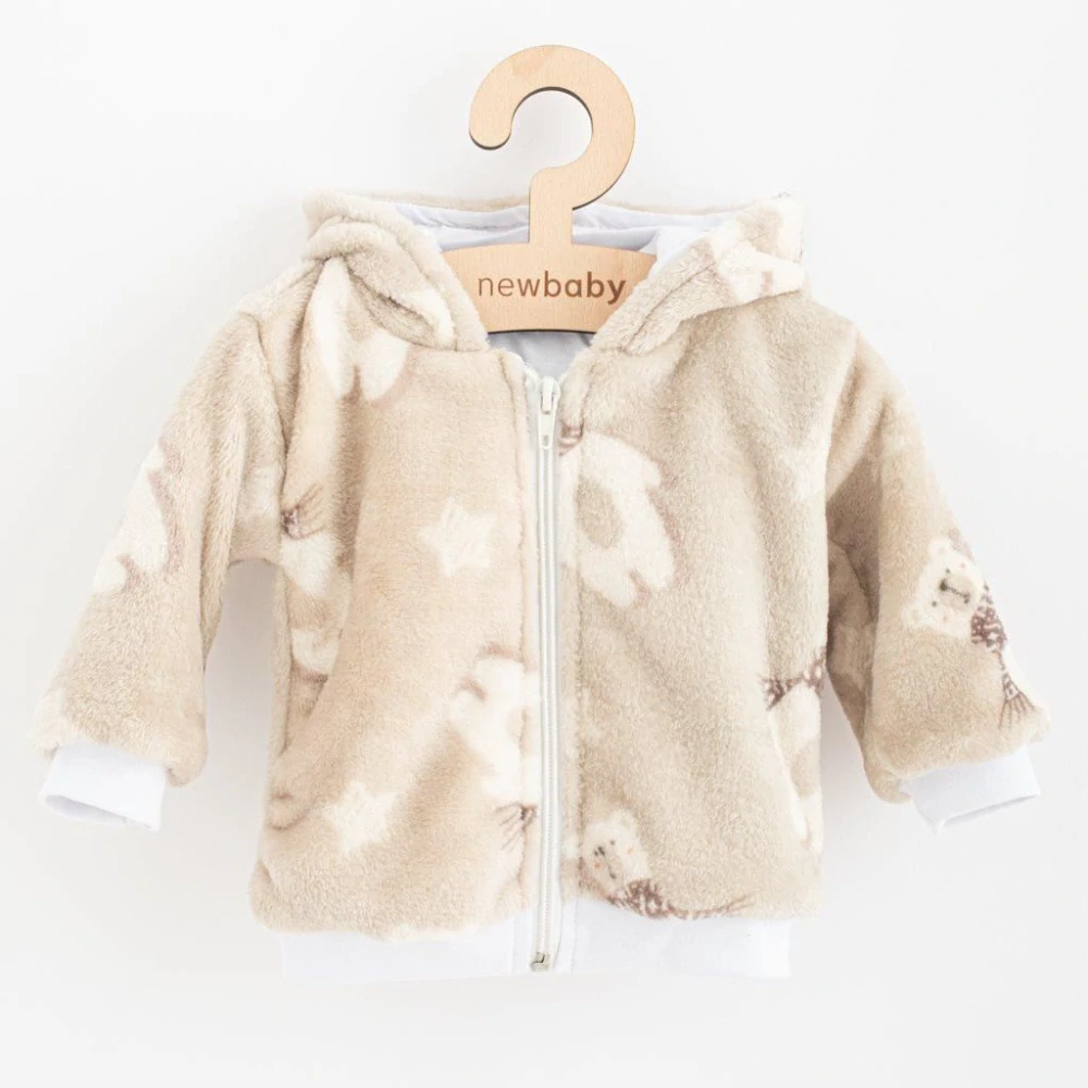 Kojenecká Wellsoft zimní mikinka s kapucí New Baby Polar Bear, vel. 80 (9-12m)