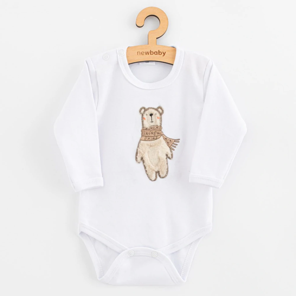 Kojenecké body s dlouhým rukávem New Baby Polar Bear, vel. 80 (9-12m)