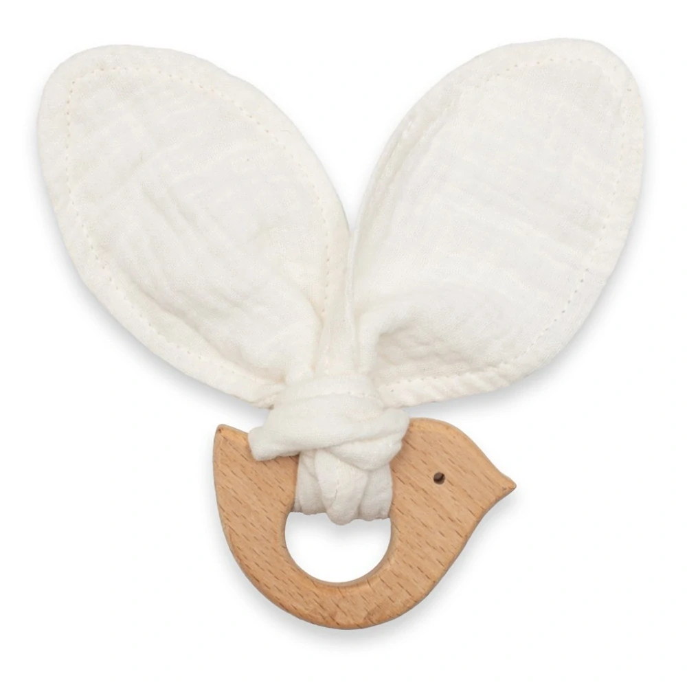 Dětské kousátko s ptáčkem New Baby Bird white