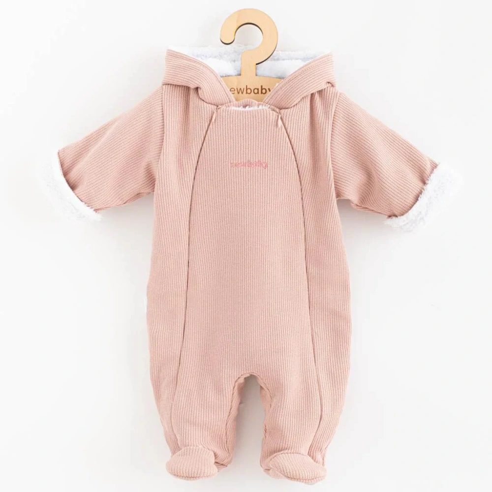 Kojenecká kombinéza s kapucí New Baby Frosty pink, vel. 74 (6-9m)