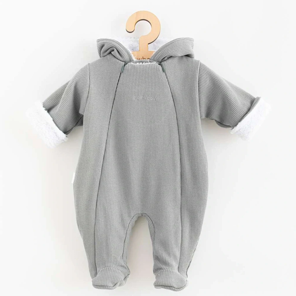 Kojenecká kombinéza s kapucí New Baby Frosty grey velikost 80 (9-12m)