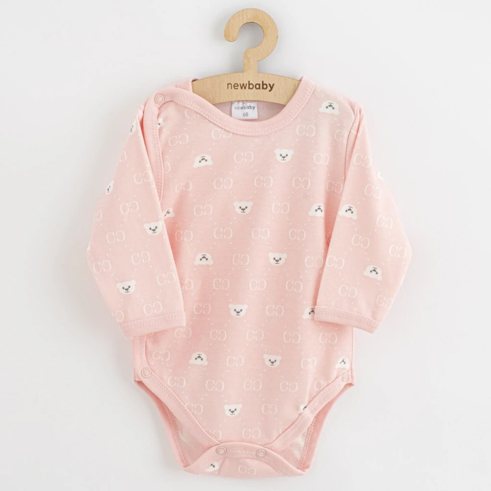 Kojenecké celorozepínací body New Baby Classic II medvídek bílý, vel. 56 (0-3m)
